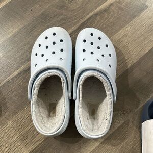 Fuzzy Sky Blue Crocs